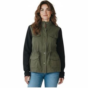 Torrid Olive Green Utility Jacket with Black Sleeves